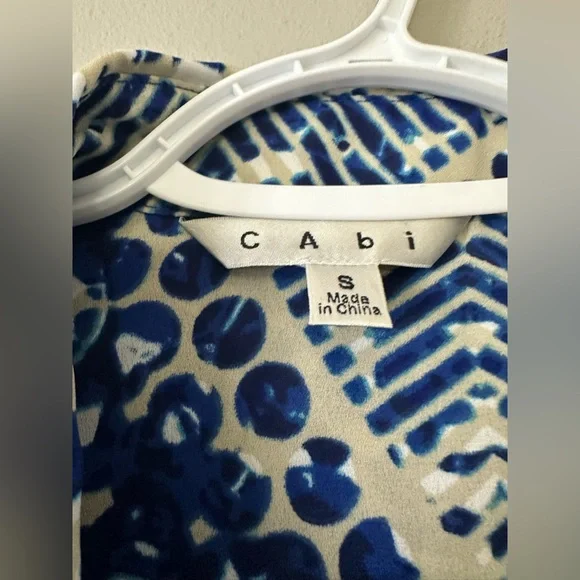 CAbi Jewel Print Button Down Shirt Dress Kaleidoscope Geo Print Size Small - Picture 7 of 9